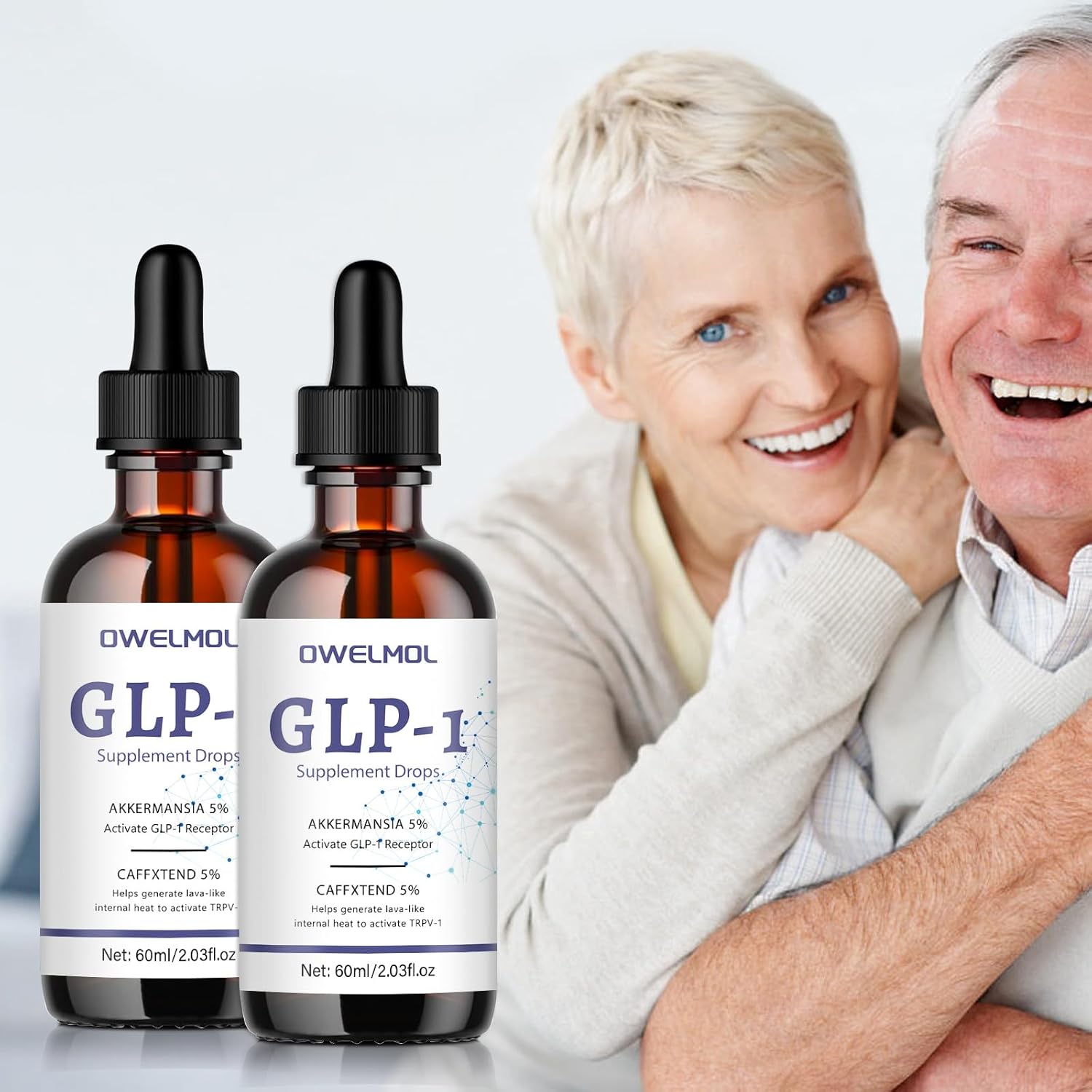 OWELMOL GLP-1 Supplement Drops - 2 Fl Oz (2 Pack) for Men and Women - GLP1 Formula