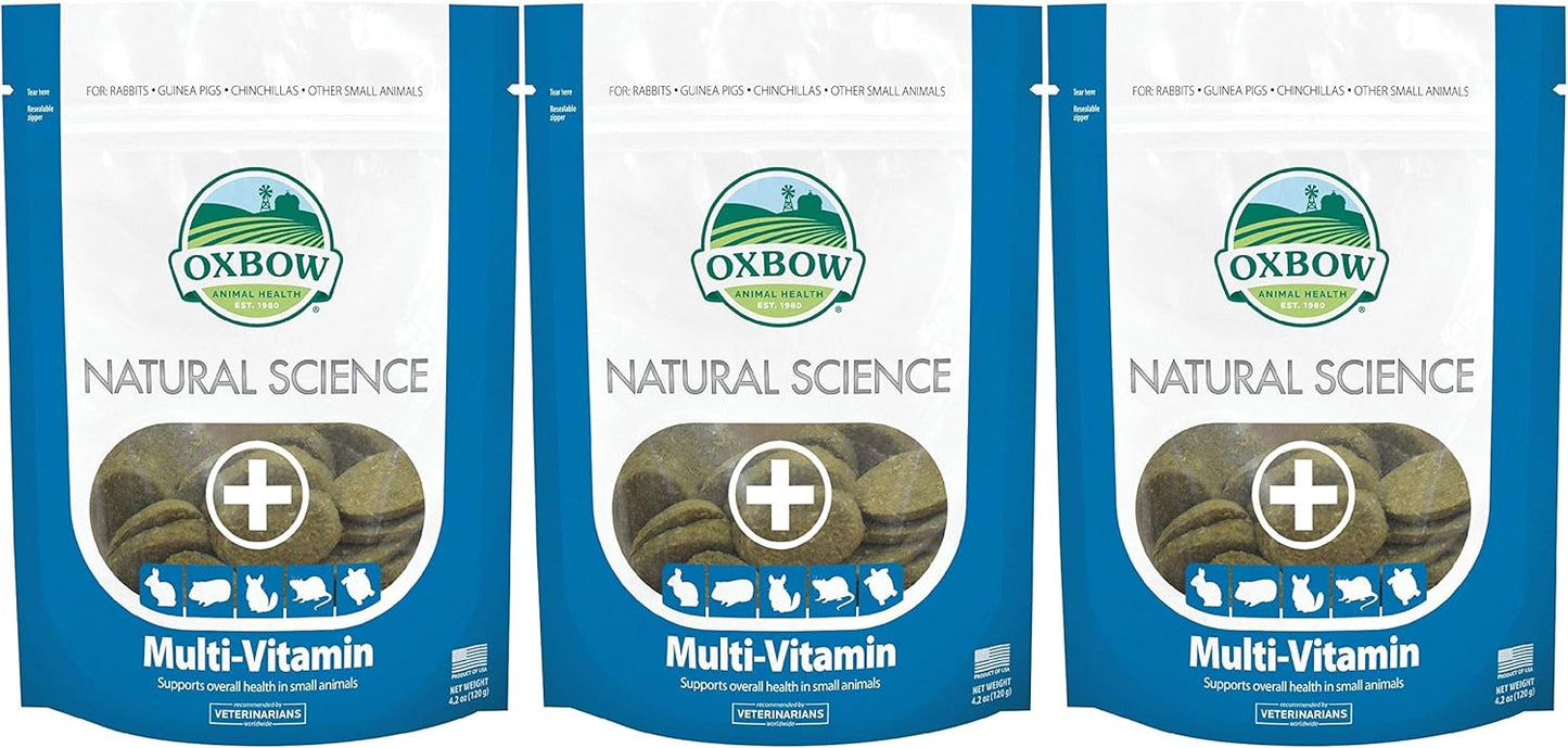 Oxbow Natural Science Multi-Vitamin Small Animal Supplements 3 Pack - 60 Wafers Each