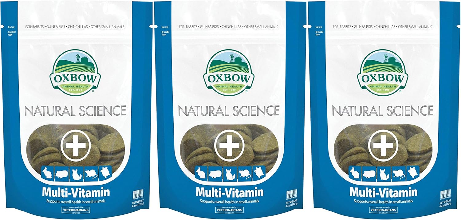 Oxbow Natural Science Multi-Vitamin Small Animal Supplements 3 Pack - 60 Wafers Each