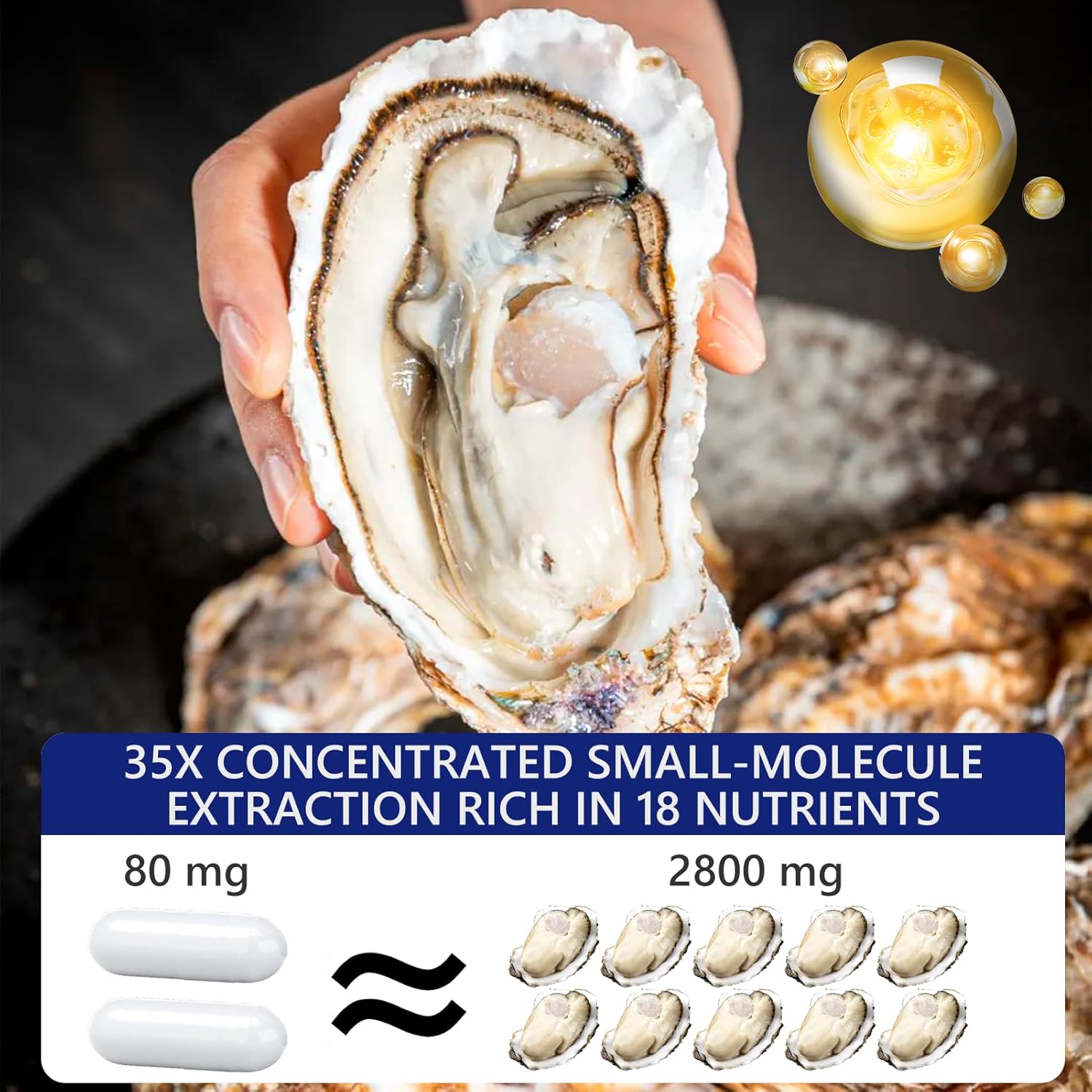 Oyster and Kangaroo Essence Capsules for Energy and Immune Support, 60 Capsules