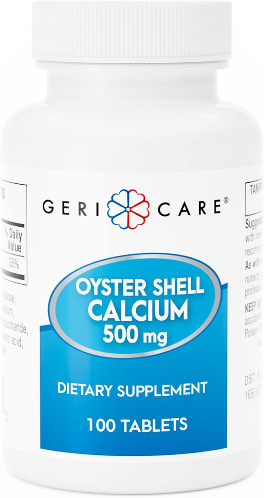 Oyster Shell Calcium 500mg Supplement for Bone Health - 100 Count