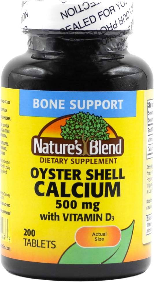 Oyster Shell Calcium with D3 200 Tablets - Natural Blend Formula