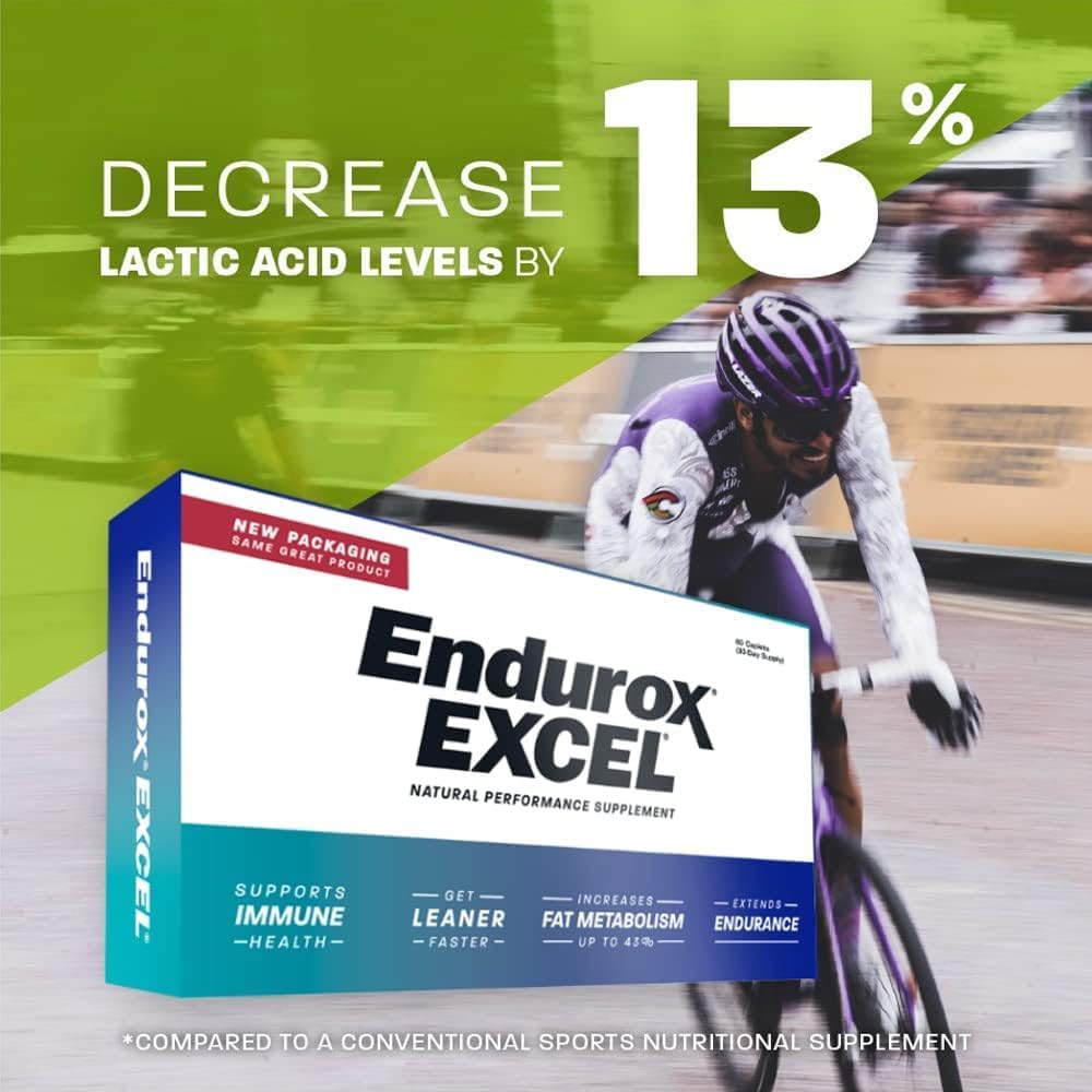 Pacific Health Endurox Excel Natural Performance Supplement with Ciwujia Root - Boost Metabolism & Endurance - 60 Capsules