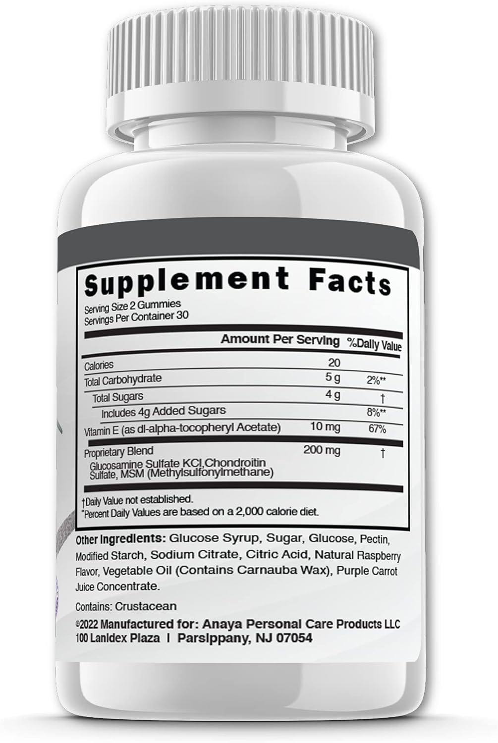 PacificHealth Healthy Joints Gummies - Joint Support with Glucosamine, Chondroitin, MSM - 60 Gummies for Mobility and Flexibility