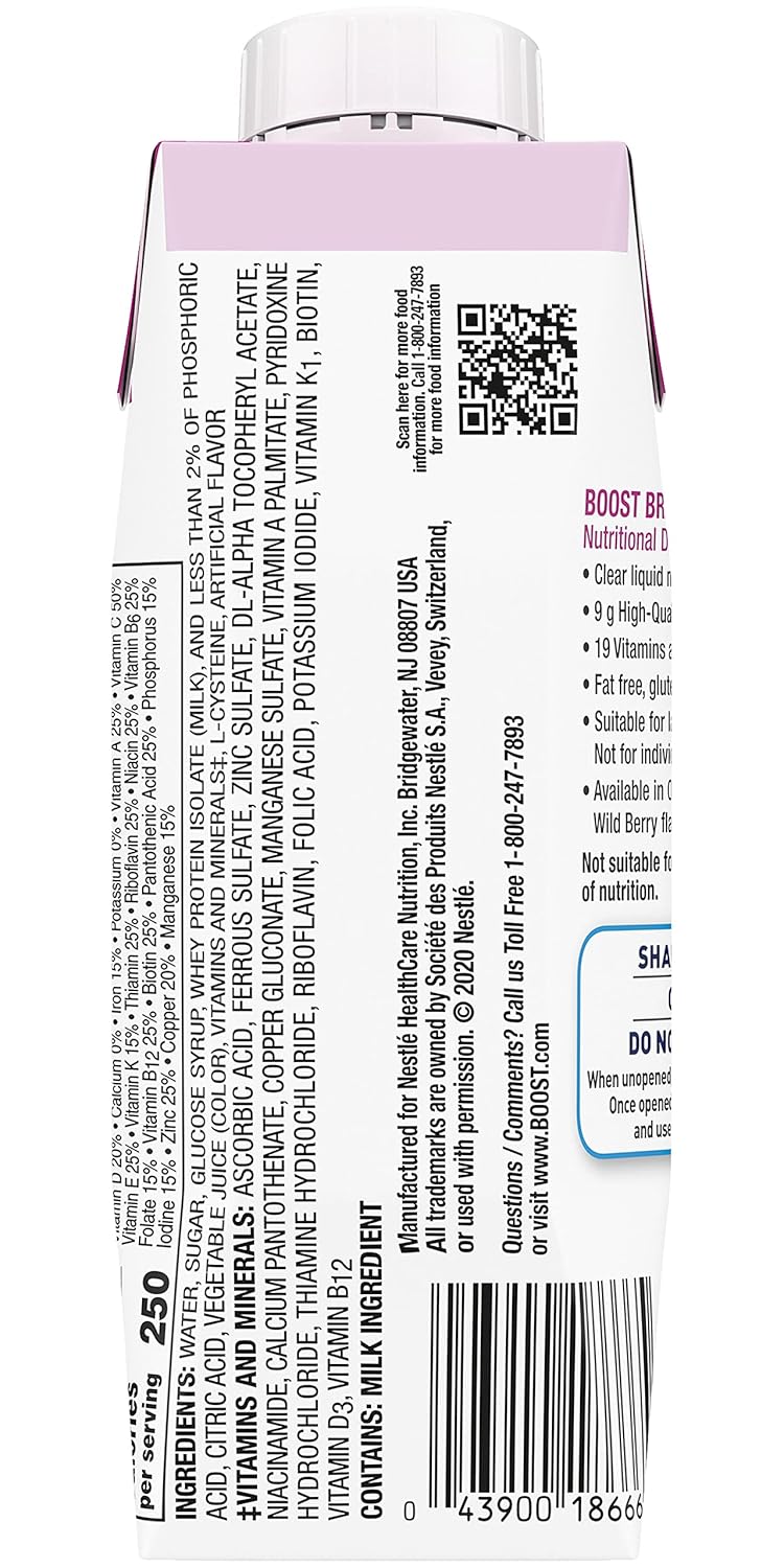 Pack of 12 Boost Breeze Wildberry Nutritional Drinks, 8 Fl Oz Each