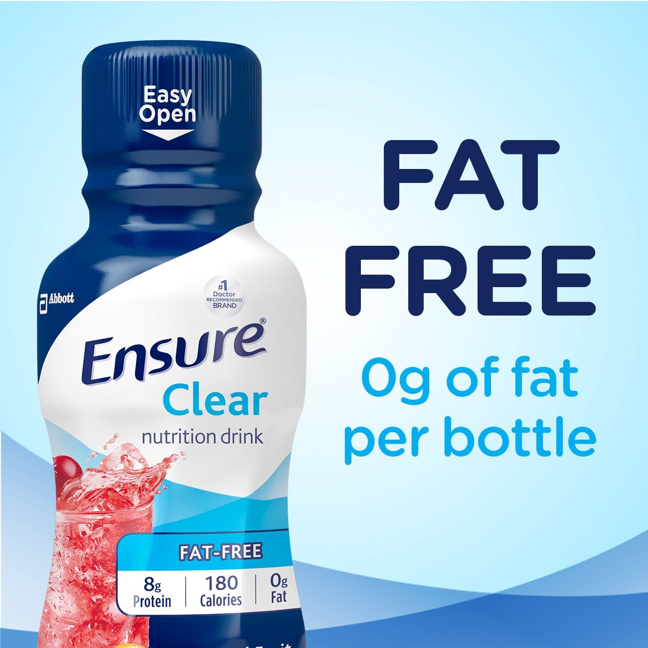 Pack of 12 Mixed Fruit Ensure Clear Nutrition Liquid Drinks with 0g Fat and 8g Protein + Pack of 4 Strawberry Ensure Pre-Surgery Clear Carbohydrate Drinks