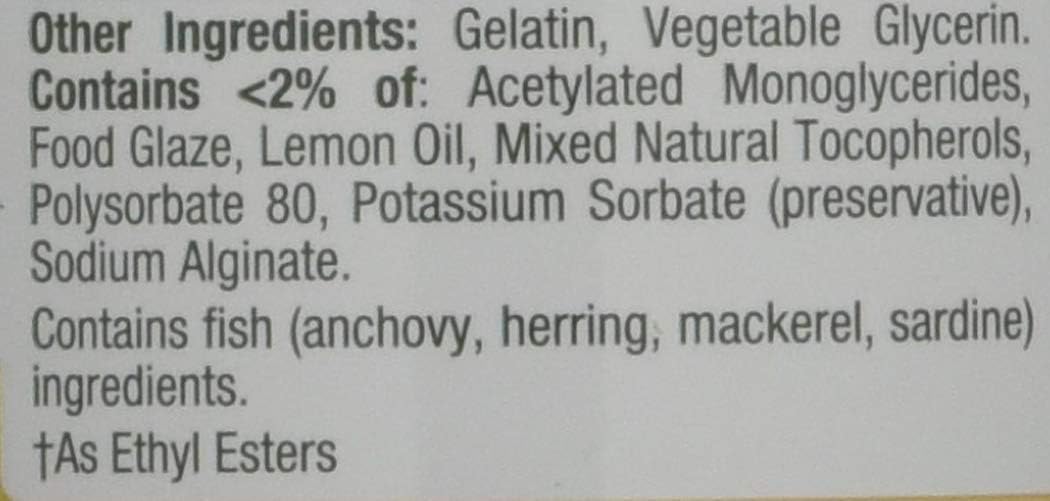 Pack of 180 Nature's Bounty Mini Fish Oil Softgels 1290 mg Omega-3 for Heart Health, Odor-Less, Small Size
