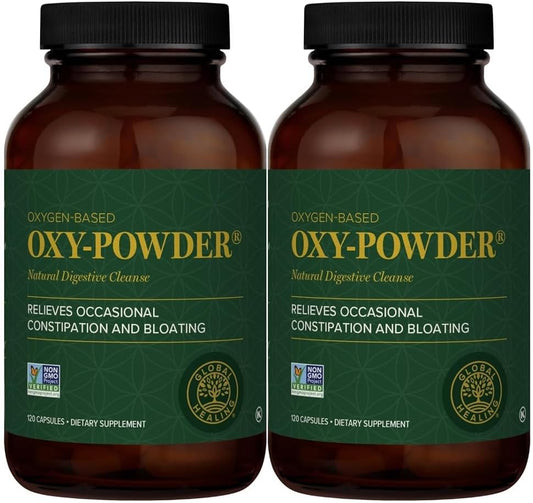 Pack of 2 Global Healing Center Oxy-Powder Colon Cleanse Detox - Natural Intestinal Cleanser with Oxygen, 120 Count