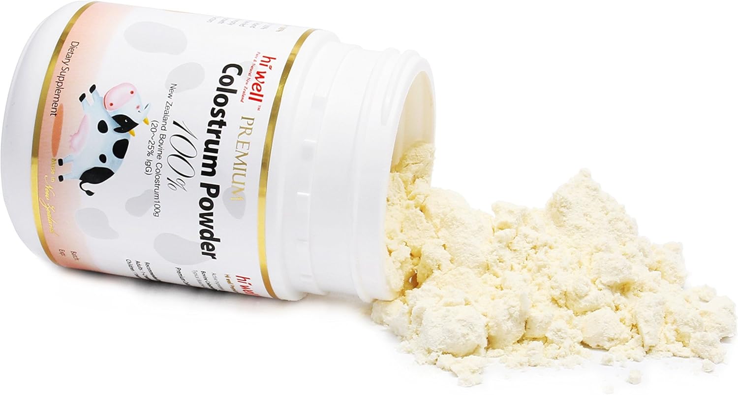 Pack of 2 Hi Well Premium Pure New Zealand Bovine Grass-Fed Colostrum Powder 100% Natural 100g