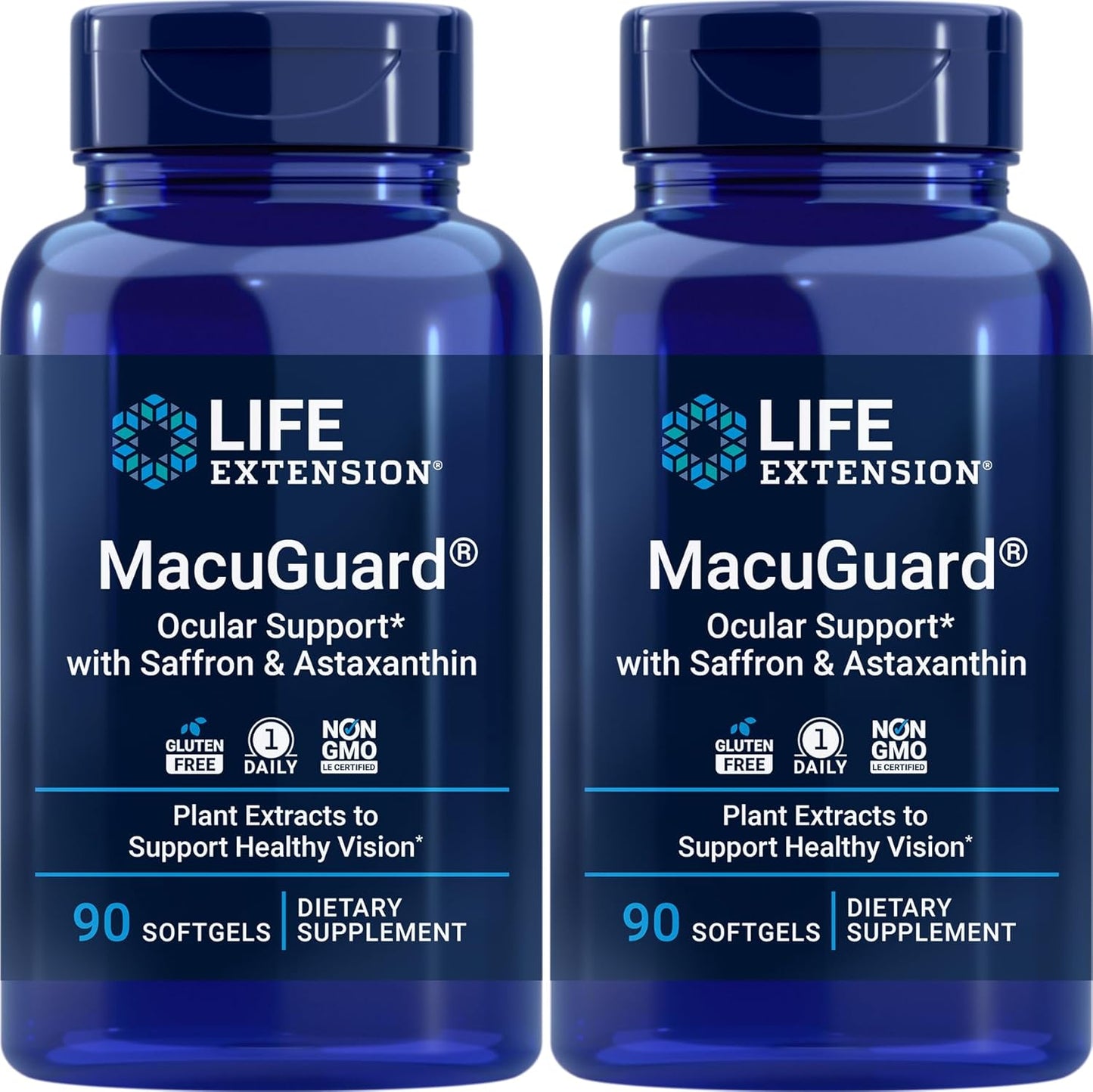 Pack of 2 Life Extension MacuGuard Softgels with Saffron & Astaxanthin for Eye Health