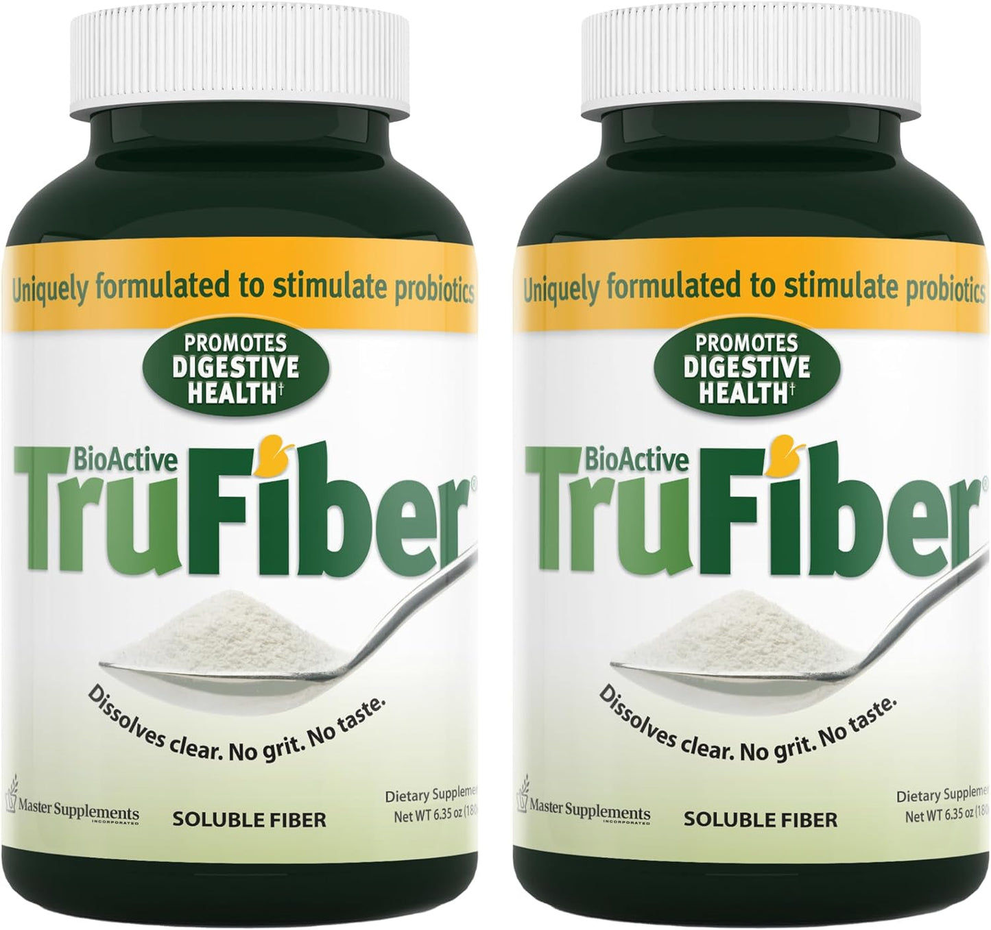 Pack of 2 Master Supplements TruFiber - 6.35 oz - Vegan, Gluten Free Prebiotic Fiber for Digestive Health - 100 Servings