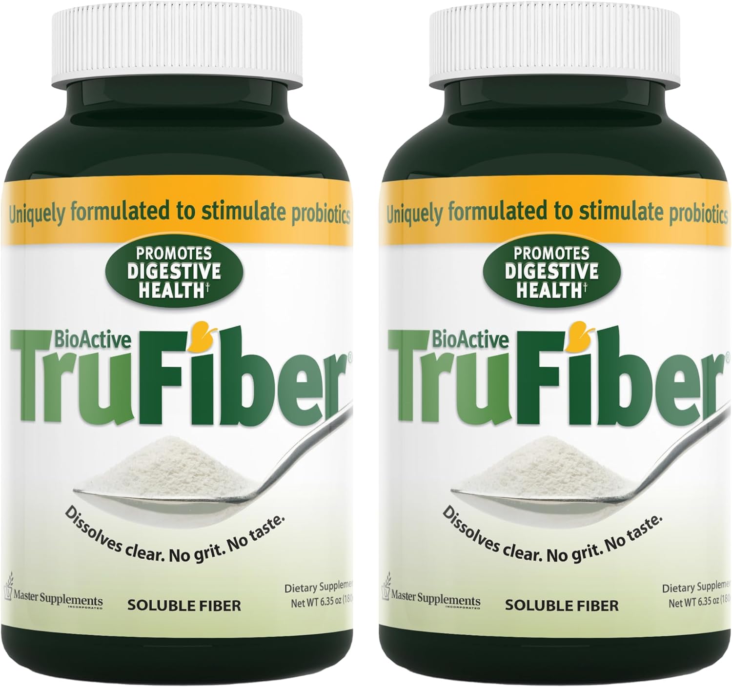 Pack of 2 Master Supplements TruFiber - 6.35 oz - Vegan, Gluten Free Prebiotic Fiber for Digestive Health - 100 Servings
