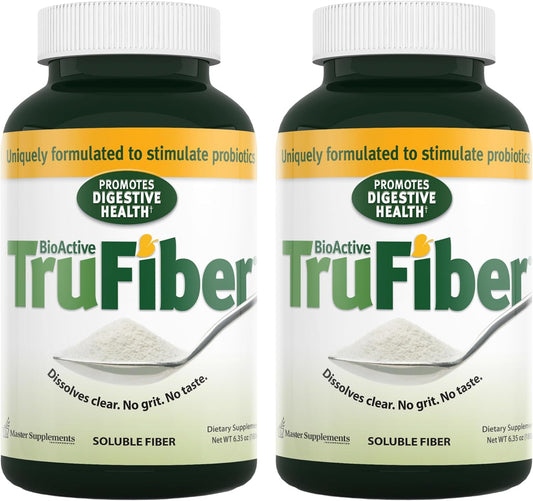 Pack of 2 Master Supplements TruFiber - 6.35 oz - Vegan, Gluten Free Prebiotic Fiber for Digestive Health - 100 Servings