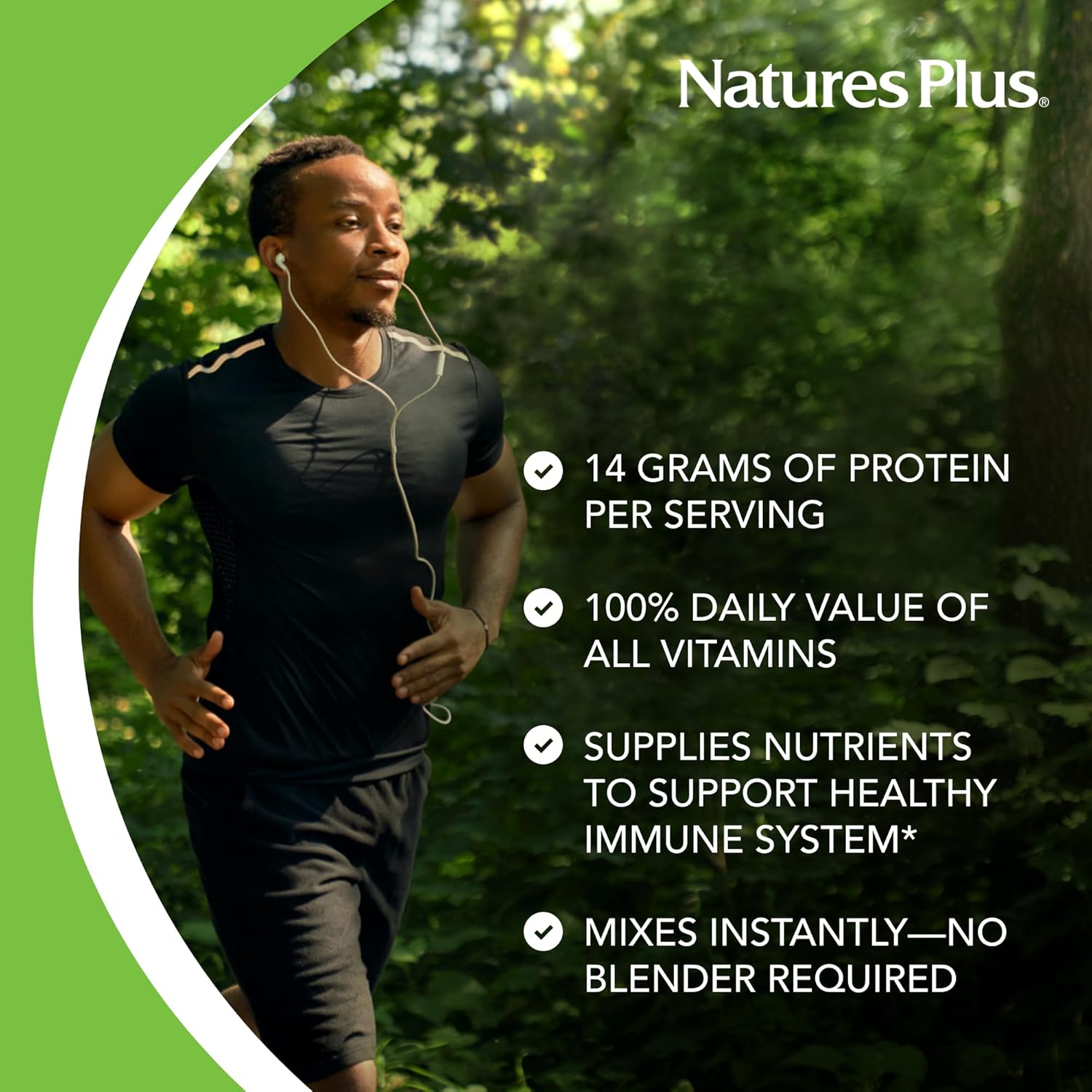 Pack of 2 Natures Plus SPIRU-TEIN Chocolate Peanut Butter Plant-Based Protein Powder - 2.3 lbs - 68 Servings - Vegetarian & Gluten Free