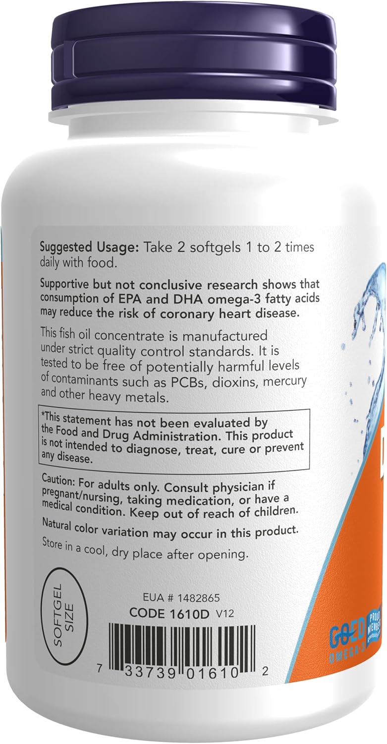 Pack of 2 NOW Foods DHA-250 Softgels with 50% DHA Omega-3 - 120 Count