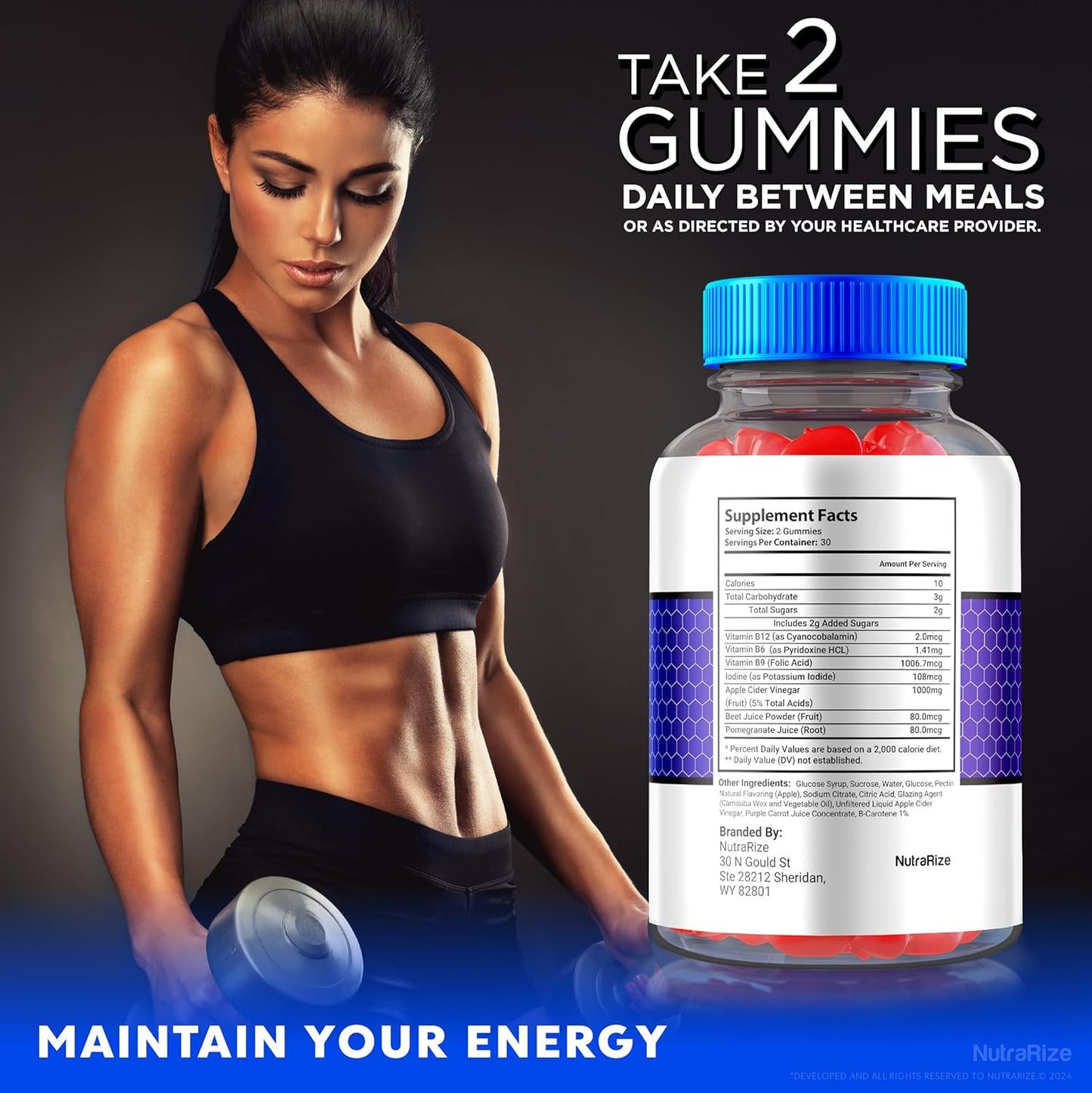 Pack of 2 NutraRize Celsium Keto+ACV Gummies - Advanced 1000MG Apple Cider Vinegar Formula, All-Natural Keto Official Dietary Supplement - 120 Gummies