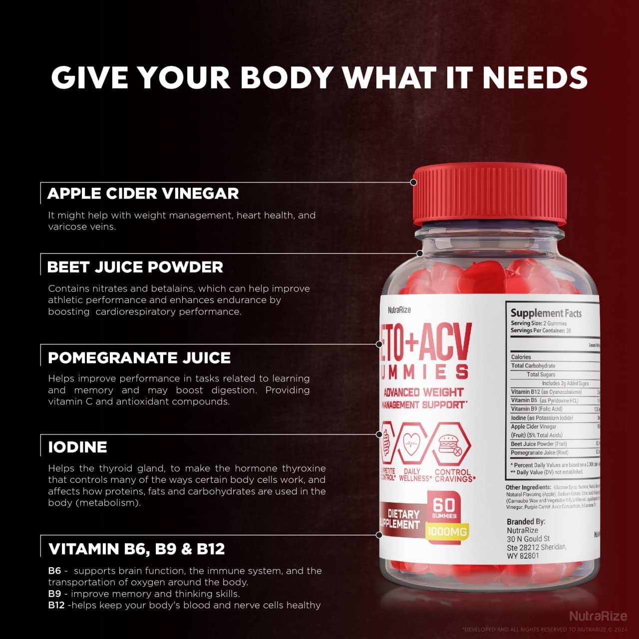 Pack of 2 NutraRize KetoKandies Keto+ACV Gummies for Weight Loss - Maximum Strength Supplement with 120 Gummies - Keto Kandies Reviews