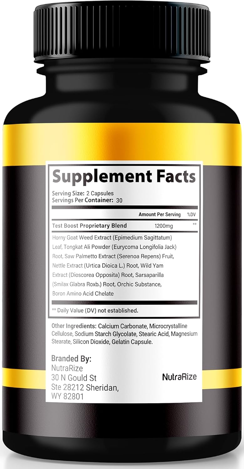Pack of 2 NutraRize Male Enhancing Booster XT Capsules for Men - Premium Formula for Daily Energy & Performance - Multivitamin Pills for Overall Health - 120 Capsules - Reviews