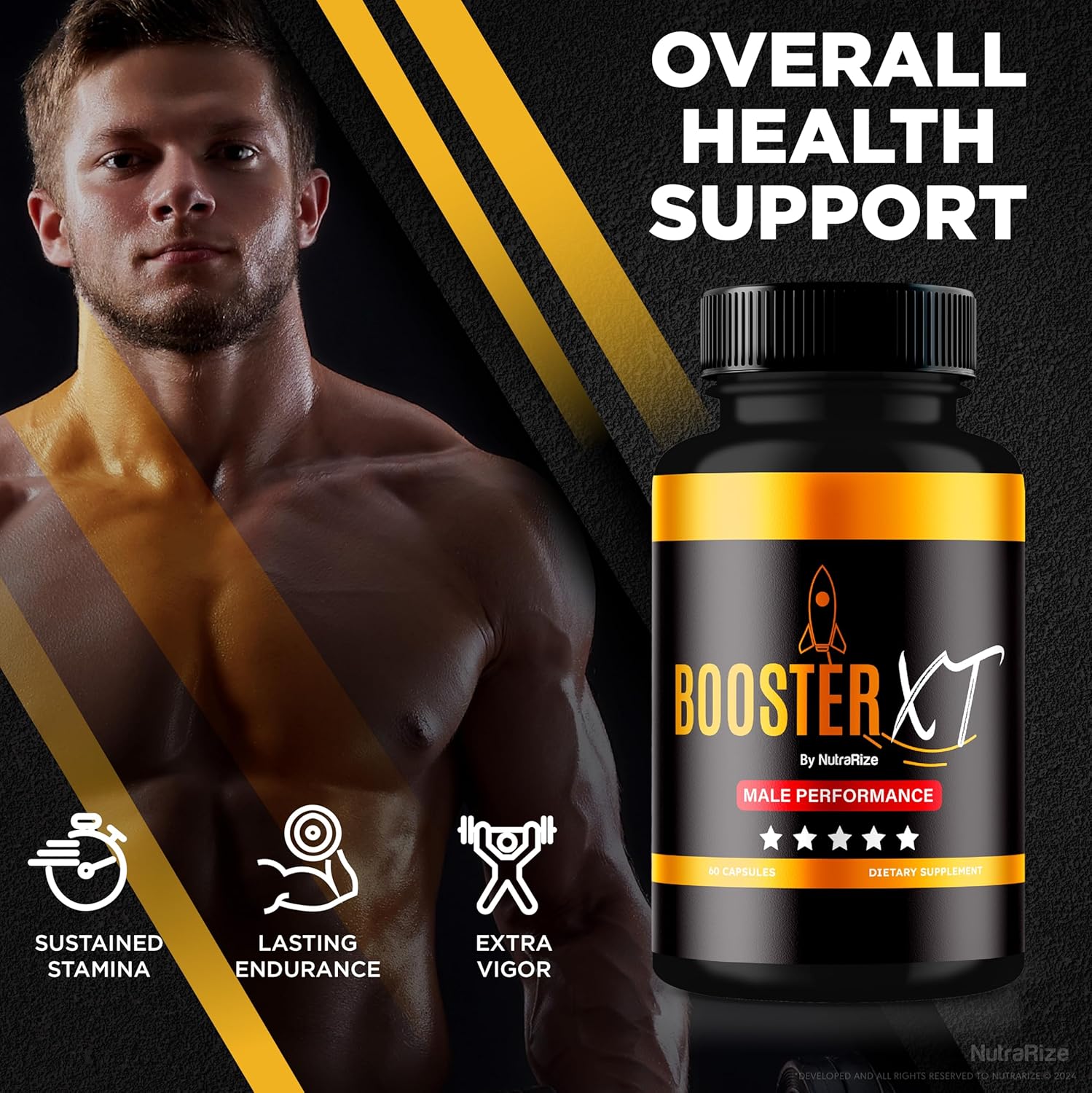 Pack of 2 NutraRize Male Enhancing Booster XT Capsules for Men - Premium Formula for Daily Energy & Performance - Multivitamin Pills for Overall Health - 120 Capsules - Reviews