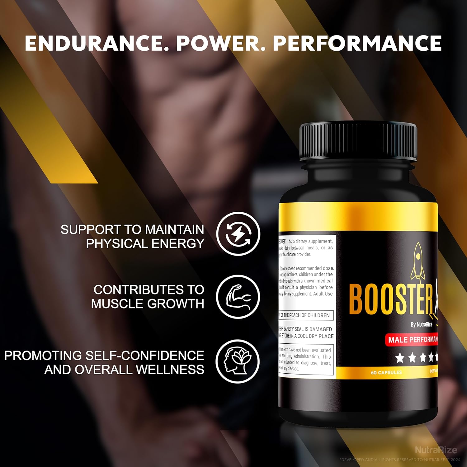 Pack of 2 NutraRize Male Enhancing Booster XT Capsules for Men - Premium Formula for Daily Energy & Performance - Multivitamin Pills for Overall Health - 120 Capsules - Reviews