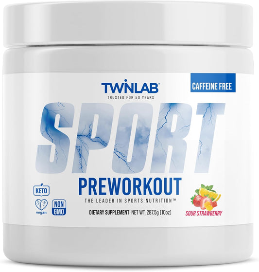 Pack of 2 Twinlab Sport Pre-Workout Strawberry 10 Oz - 25 Servings