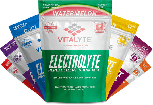 Pack of 2 Vitalyte Isotonic Electrolyte Powder Drink Mix, Gluten Free Post Workout Hydration, 35 oz Each, Watermelon Flavor