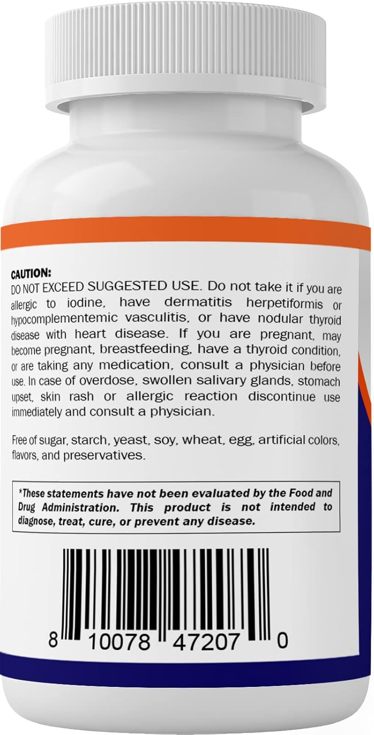 Pack of 2 Vitamatic Potassium Iodide 65 mg Tablets - Thyroid Support Supplement with KI - 120 Pills Total