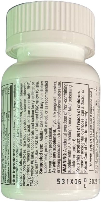 Pack of 200 GeriCare One-Daily Multi-Vitamin & Minerals Tablets for Dietary Supplement