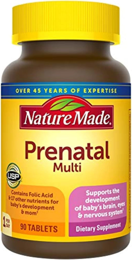 Pack of 270 Nature Made Prenatal Multi Tablets with Folic Acid & 17 Essential Nutrients for Baby & Mom Support - Vitamin D3, Calcium, Iron, Iodine, Vitamin C, and More