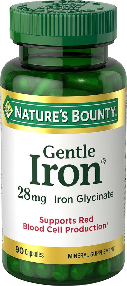 Pack of 270 Nature's Bounty Gentle Iron 28 mg Capsules for Gentle Iron Support