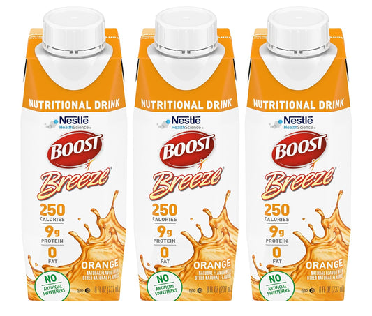 Pack of 3 Boost Breeze Orange Nutritional Drinks, 8 Fl Oz Each