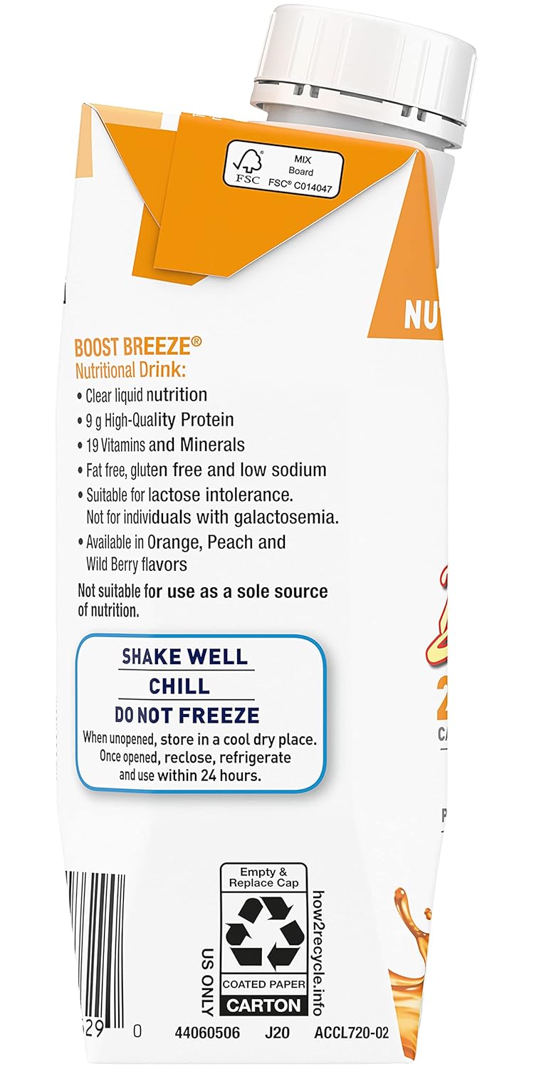 Pack of 3 Boost Breeze Orange Nutritional Drinks, 8 Fl Oz Each