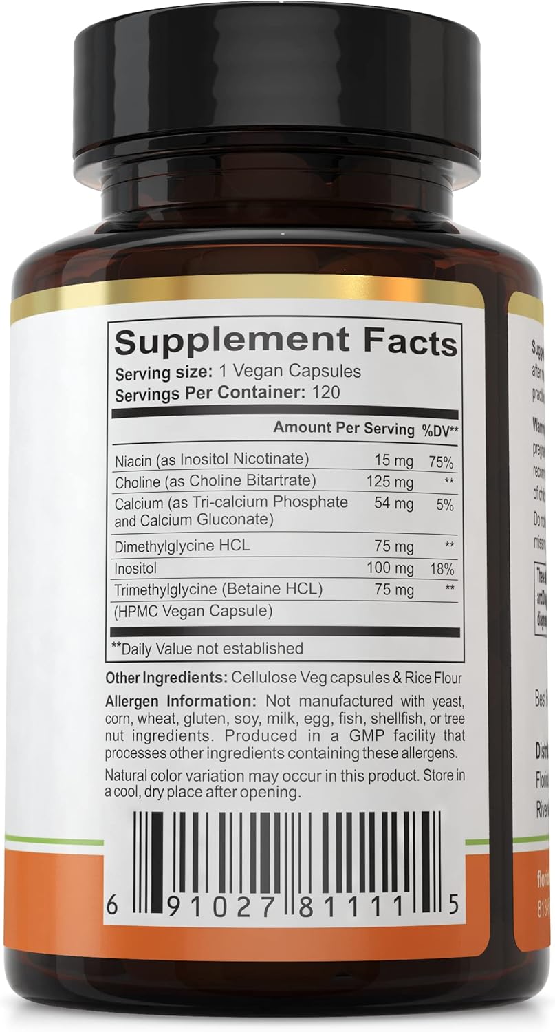 Pack of 3 Florida Herbal Pharmacy Super B-15 TMG Capsules with Pangamic Acid