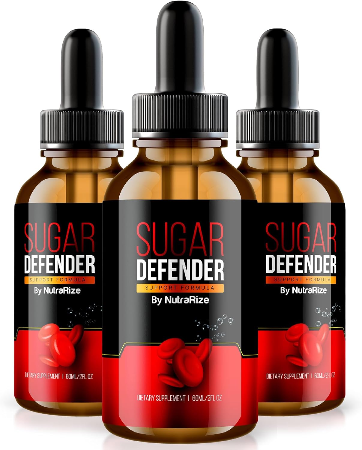 Pack of 3 NutraRize Sugar Defender Drops - Advanced Support for Balancing Blood Sugar - Official Supplement with Maximum Strength Formula - 90 Servings