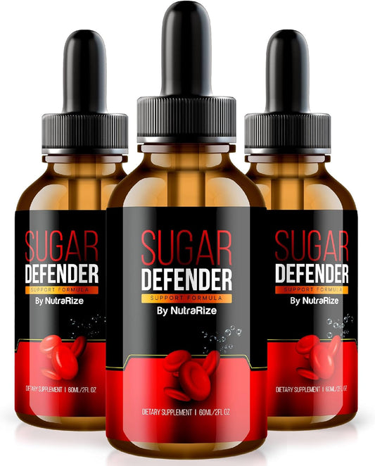 Pack of 3 NutraRize Sugar Defender Drops - Advanced Support for Balancing Blood Sugar - Official Supplement with Maximum Strength Formula - 90 Servings