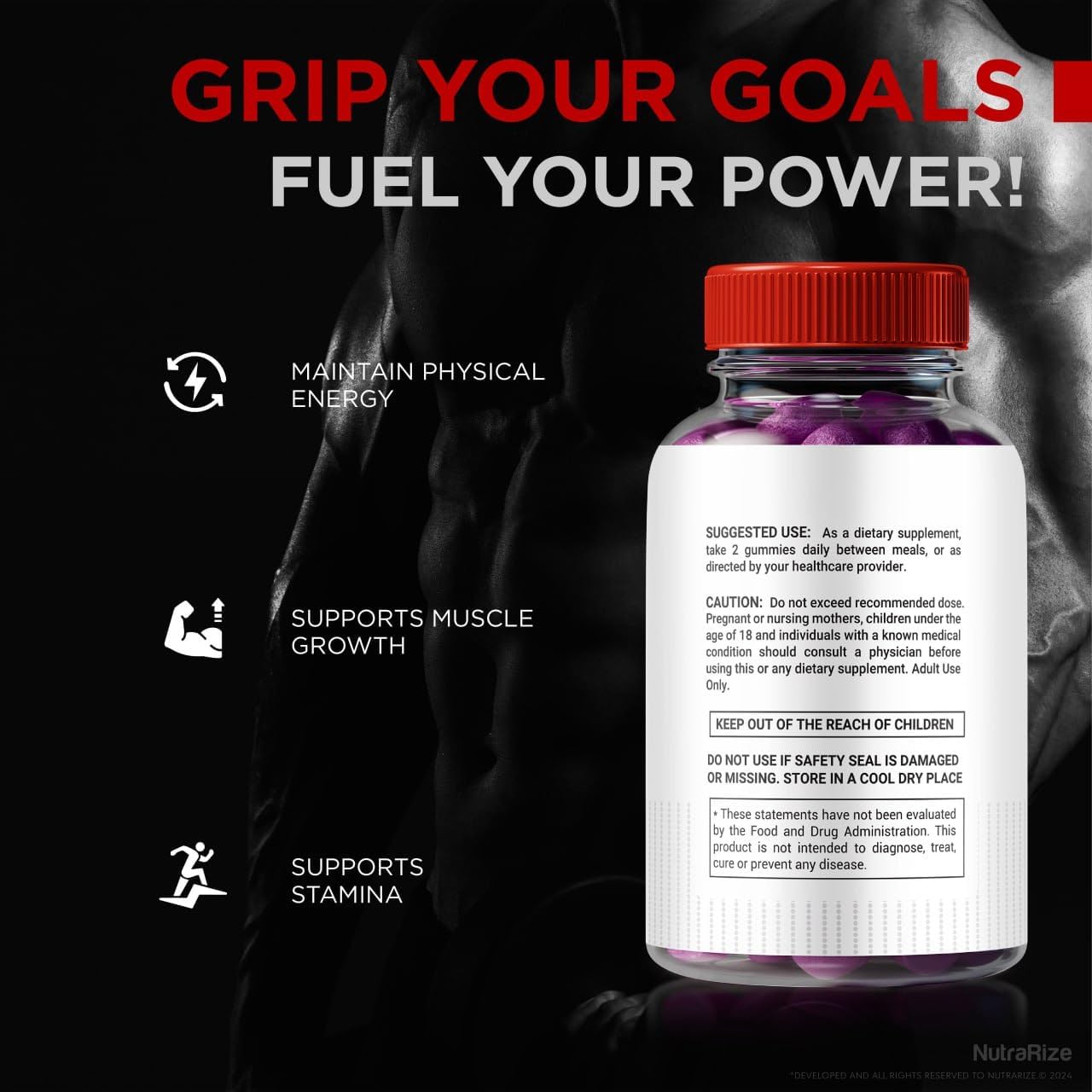 Pack of 3 NutraRize Vital Surge Gummies with Apple Cider Vinegar - Official Gomitas Reviews (180 Gummies)