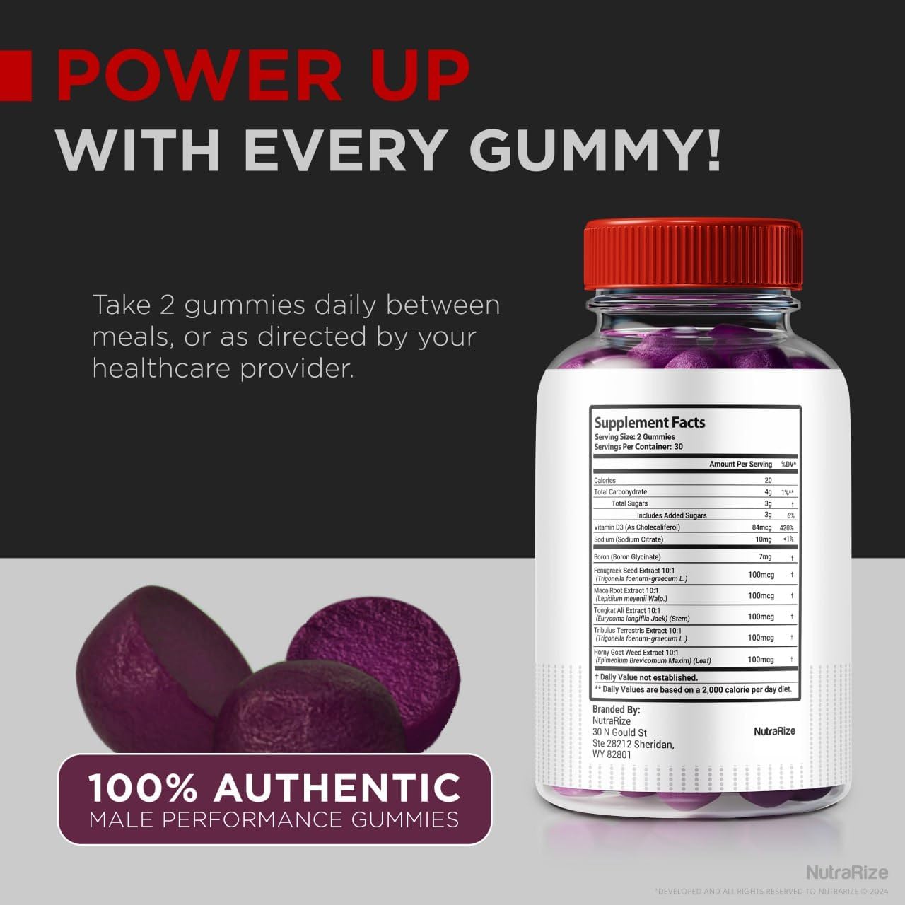 Pack of 3 NutraRize Vital Surge Gummies with Apple Cider Vinegar - Official Gomitas Reviews (180 Gummies)