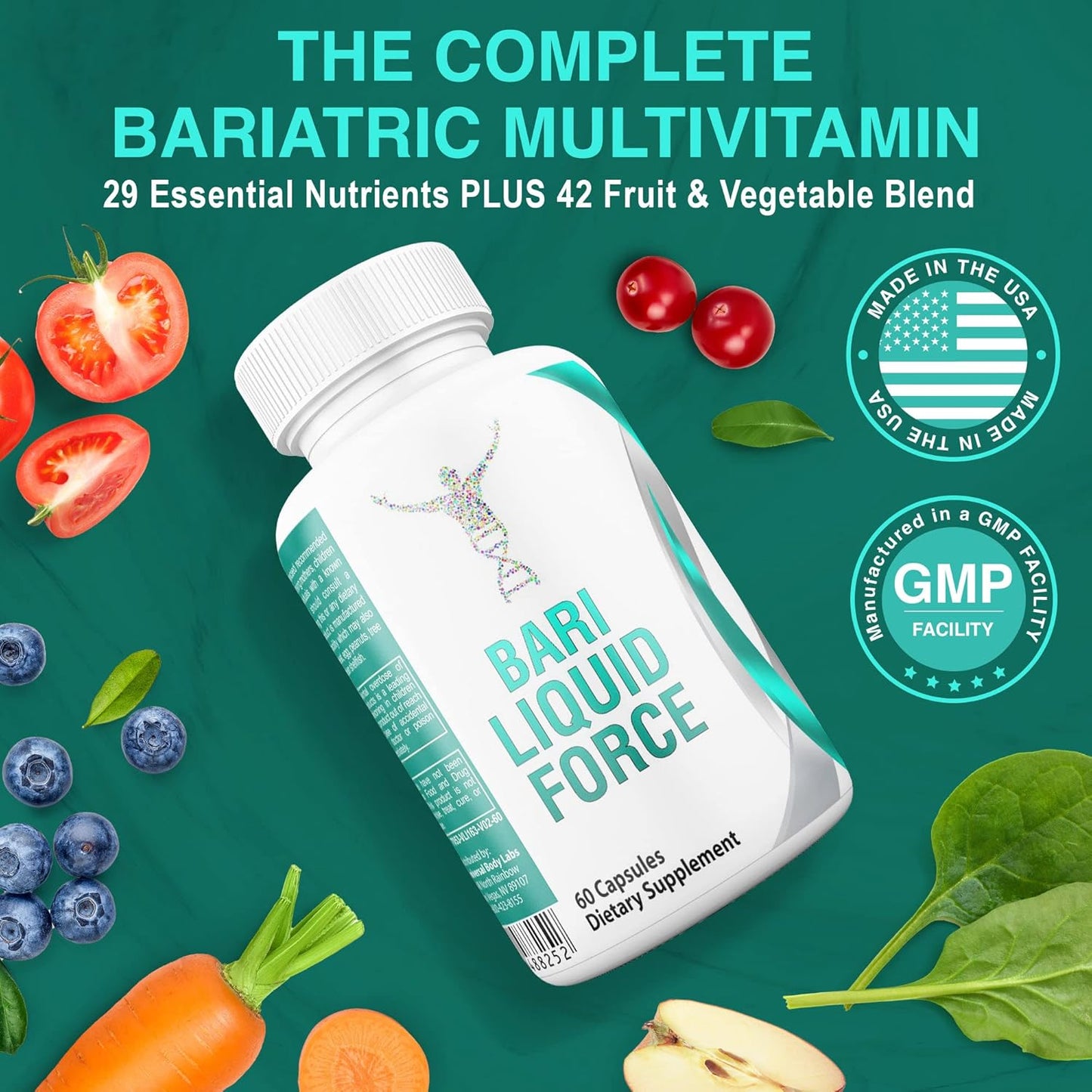 Pack of 3 Universal Body Labs Post Bariatric Liquid Force Multivitamins