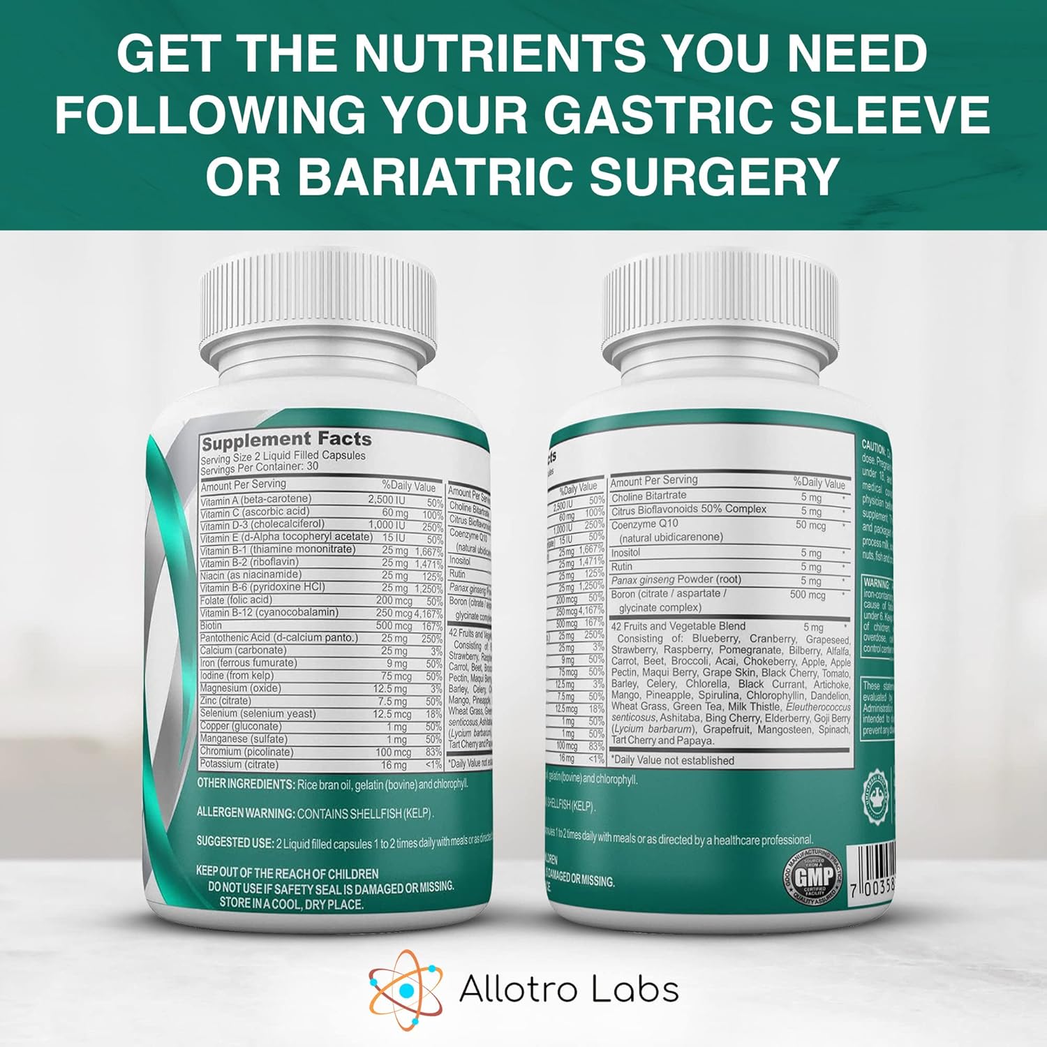 Pack of 3 Universal Body Labs Post Bariatric Liquid Force Multivitamins