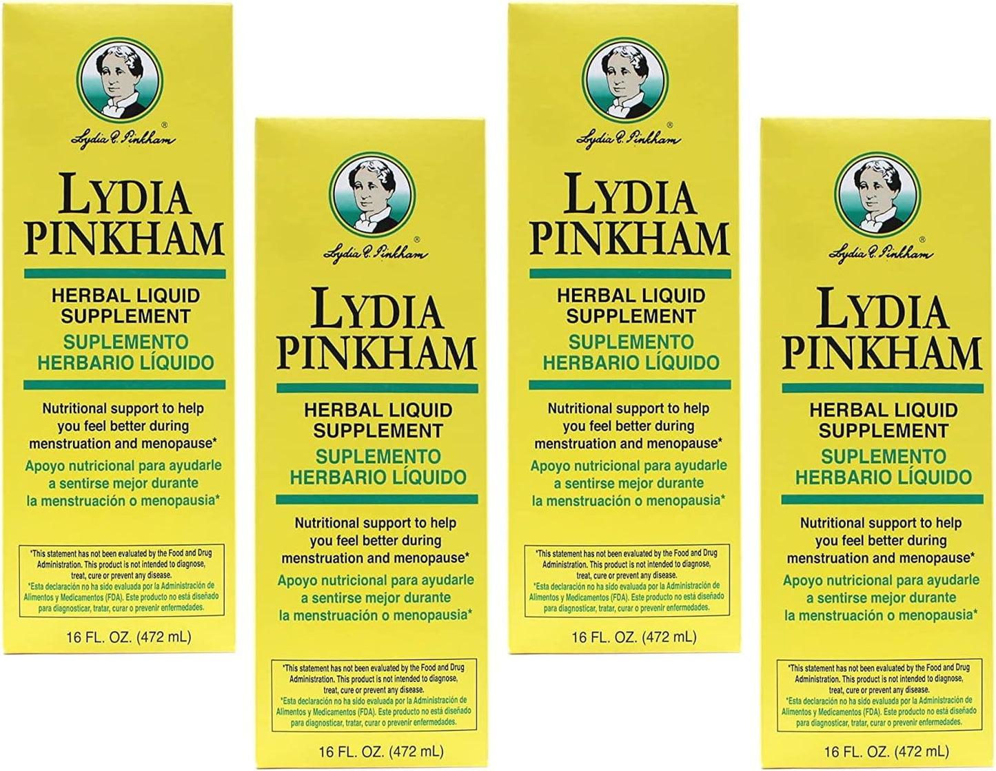 Pack of 4 Lydia Pinkham Herbal Liquid Supplement 16 oz - Natural Remedy for Women's Health