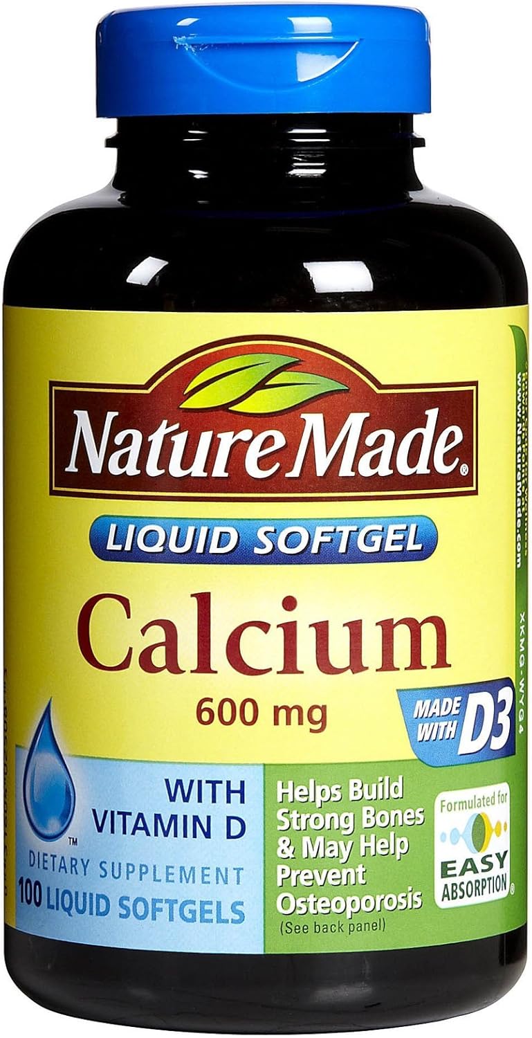Pack of 4 Nature Made Calcium Softgels - 600 mg, 100 Count