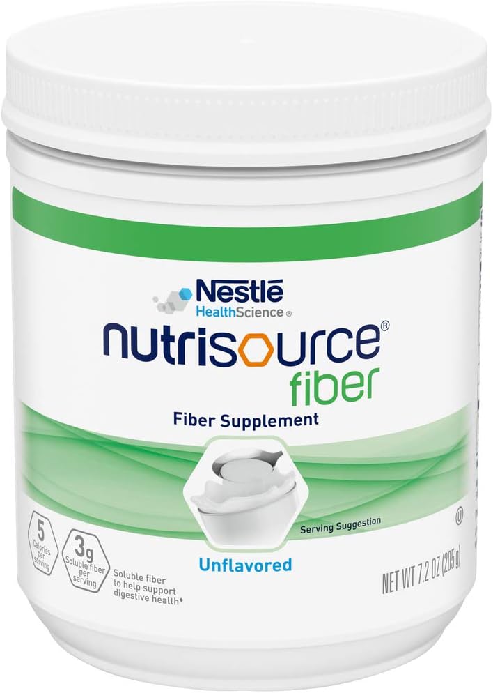 Pack of 4 Nutrisource Fiber Dietary Fiber Nutritional Supplements, Unflavored - 7.2 Ounce Each