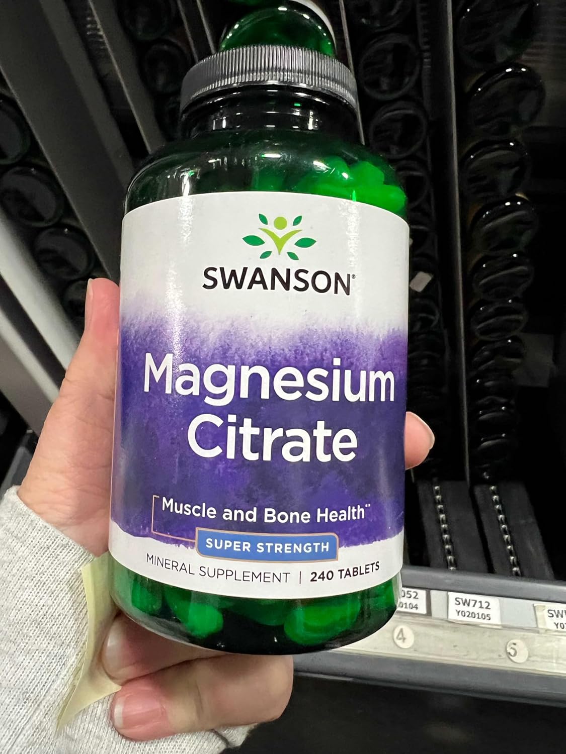 Pack of 4 Swanson Super Strength Magnesium Citrate Tablets, 112.5 mg - 240 Tabs