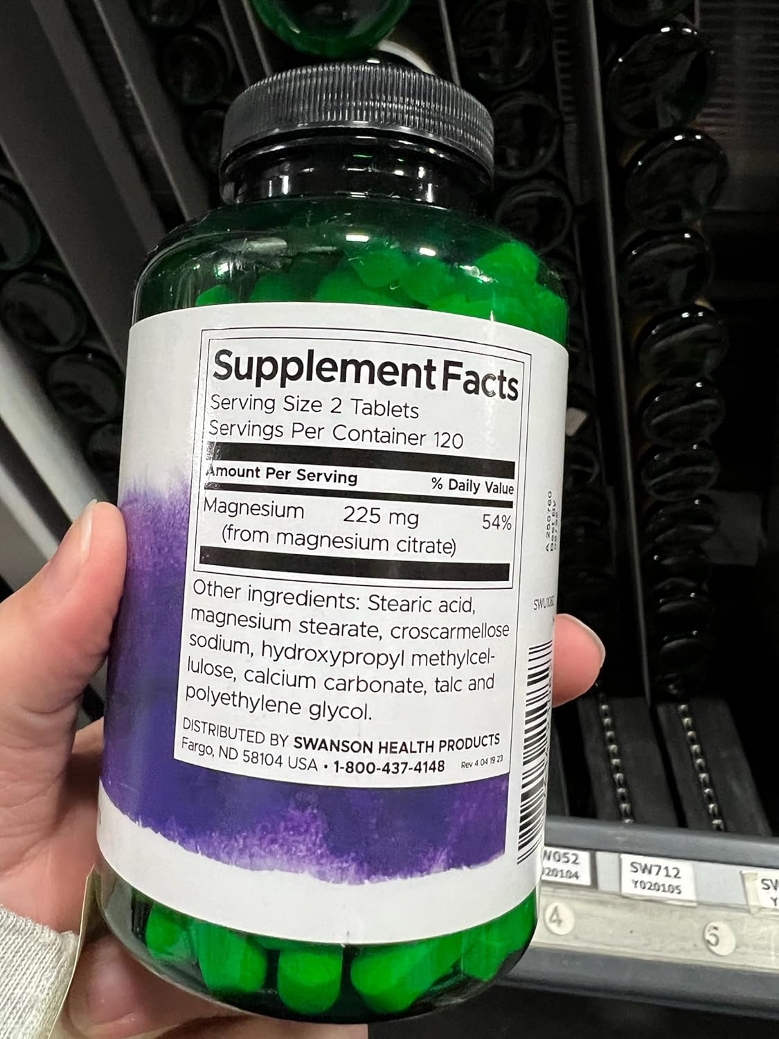 Pack of 4 Swanson Super Strength Magnesium Citrate Tablets, 112.5 mg - 240 Tabs
