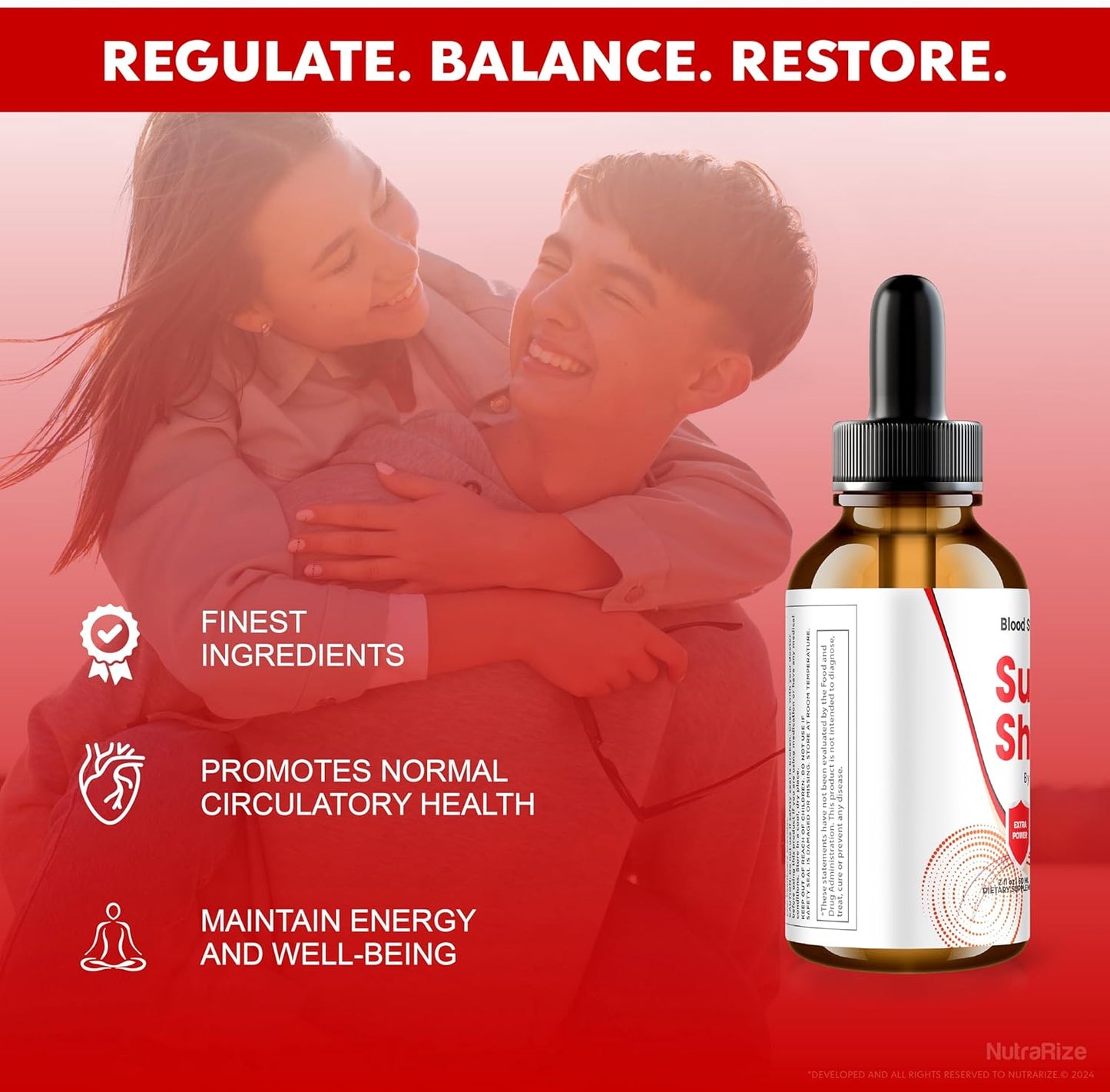 Pack of 5 NutraRize Sugar Shield Drops - Maximum Strength Blood Support Liquid Supplement with Natural Blood Blend Complex - 150 Servings