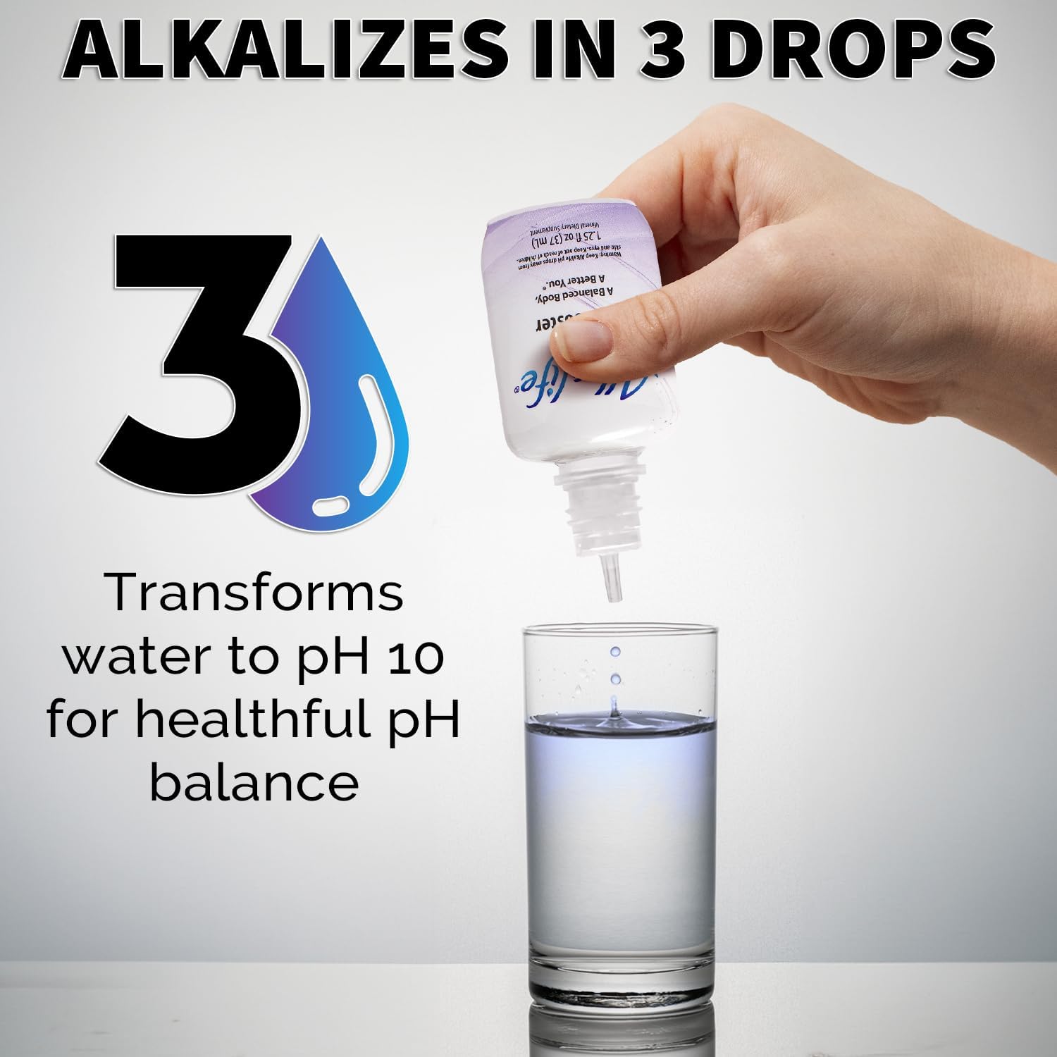 Pack of 6 Alkalife Alkaline Water Drops with Minerals & Electrolytes - pH Booster for Balance, Immune Support, Detox & Wellness