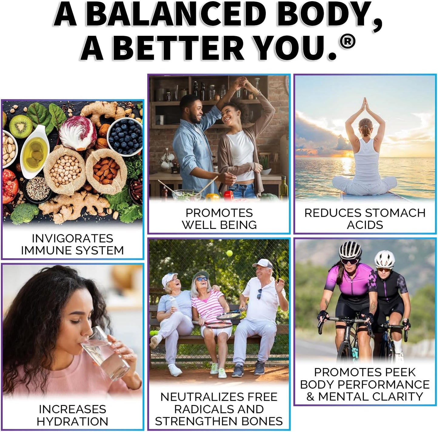 Pack of 6 Alkalife Alkaline Water Drops with Minerals & Electrolytes - pH Booster for Balance, Immune Support, Detox & Wellness