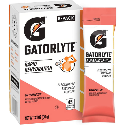 Pack of 6 Gatorlyte Powder Watermelon 16.9oz - Rehydrate & Replenish Electrolytes