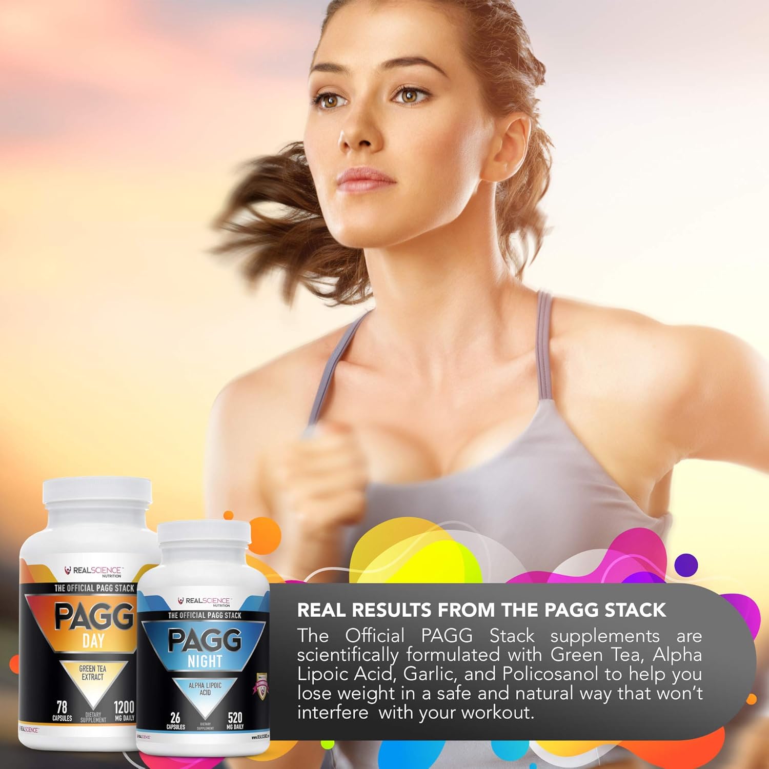 Pagg Stack: Official 4 Hour Body Fat Burning & Muscle Building Support, Green Tea Extract Day & Alpha Lipoic Acid Night Supplements