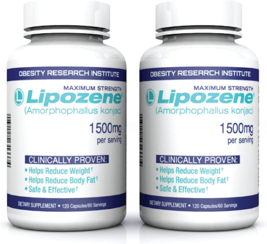 Pair of Lipozene 120 Count Bottles for Weight Loss Support